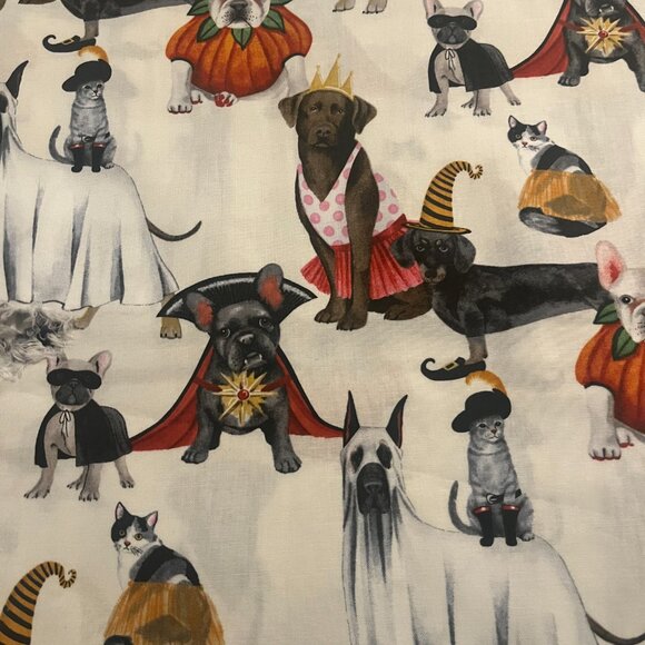 Darling DOGS & CATS in COSTUME Handmade Cotton Pillowcase fits a Standard/Queen - Picture 3 of 3